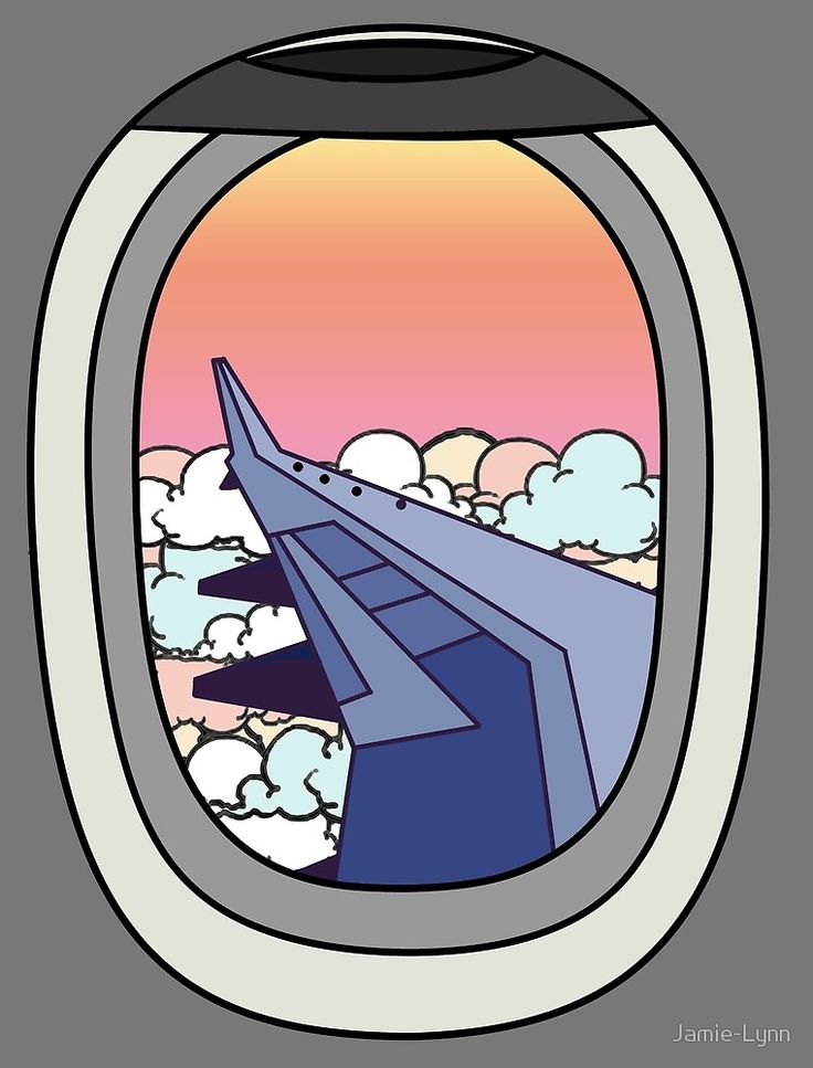 Airplane Window Pastel View Illustration Airplane illustration, Art
