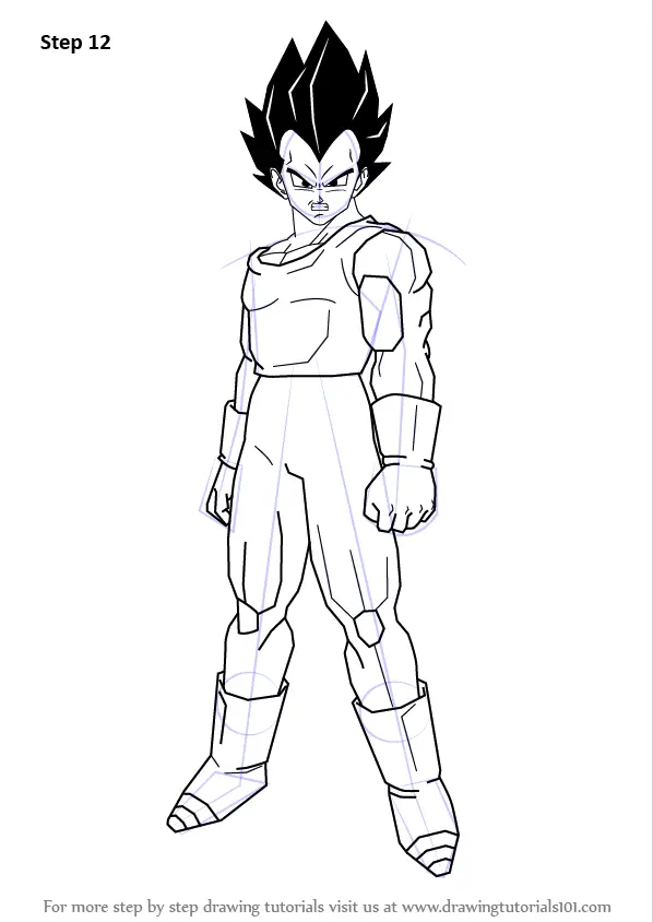 How to Draw Vegeta from Dragon Ball Z (Dragon Ball Z) Step by Step