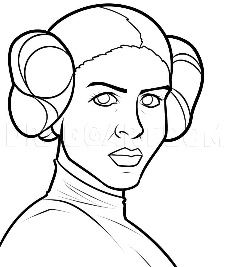 Drawing Princess Leia Easy, Step by Step, Drawing Guide, by Dawn DragoArt