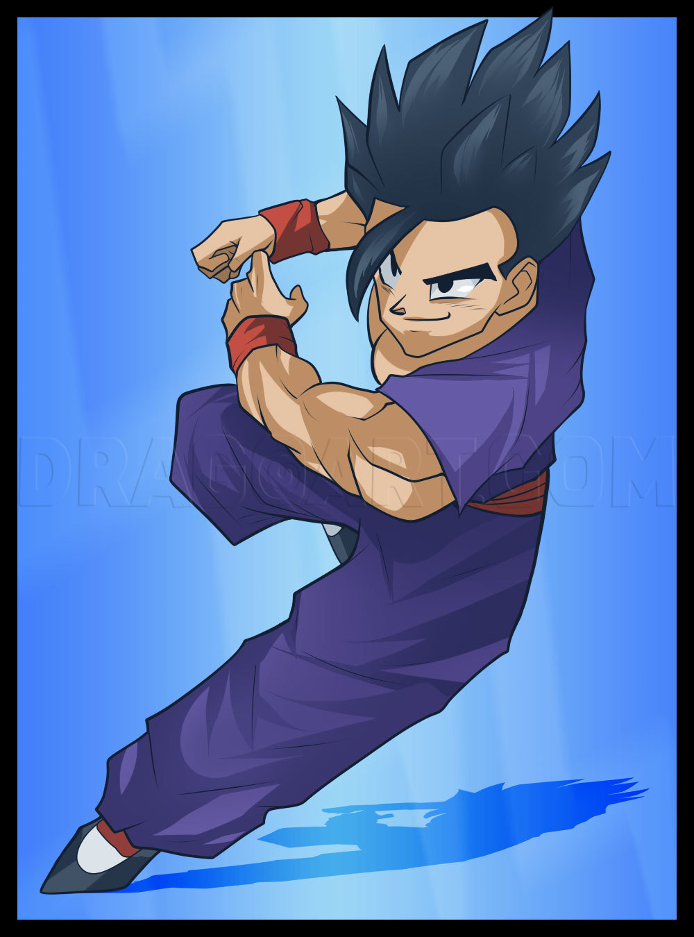 How To Draw Son Gohan, Step by Step, Drawing Guide, by Dawn DragoArt