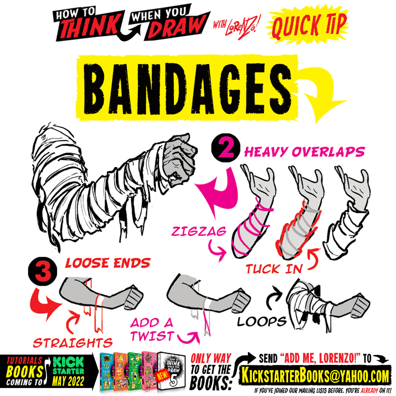 How to THINK when you draw BANDAGES QUICK TIP! by EtheringtonBrothers