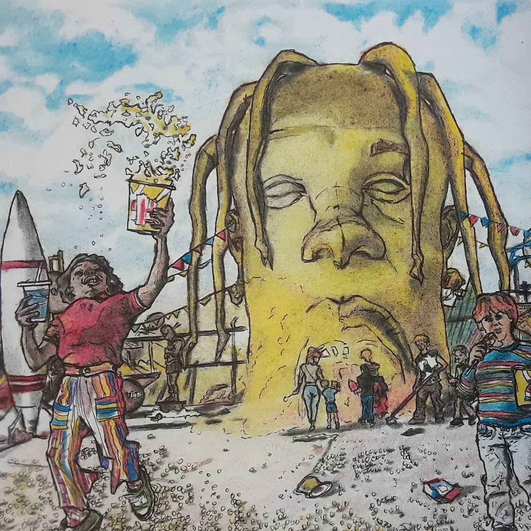 Astroworld album cover drawing r/travisscott
