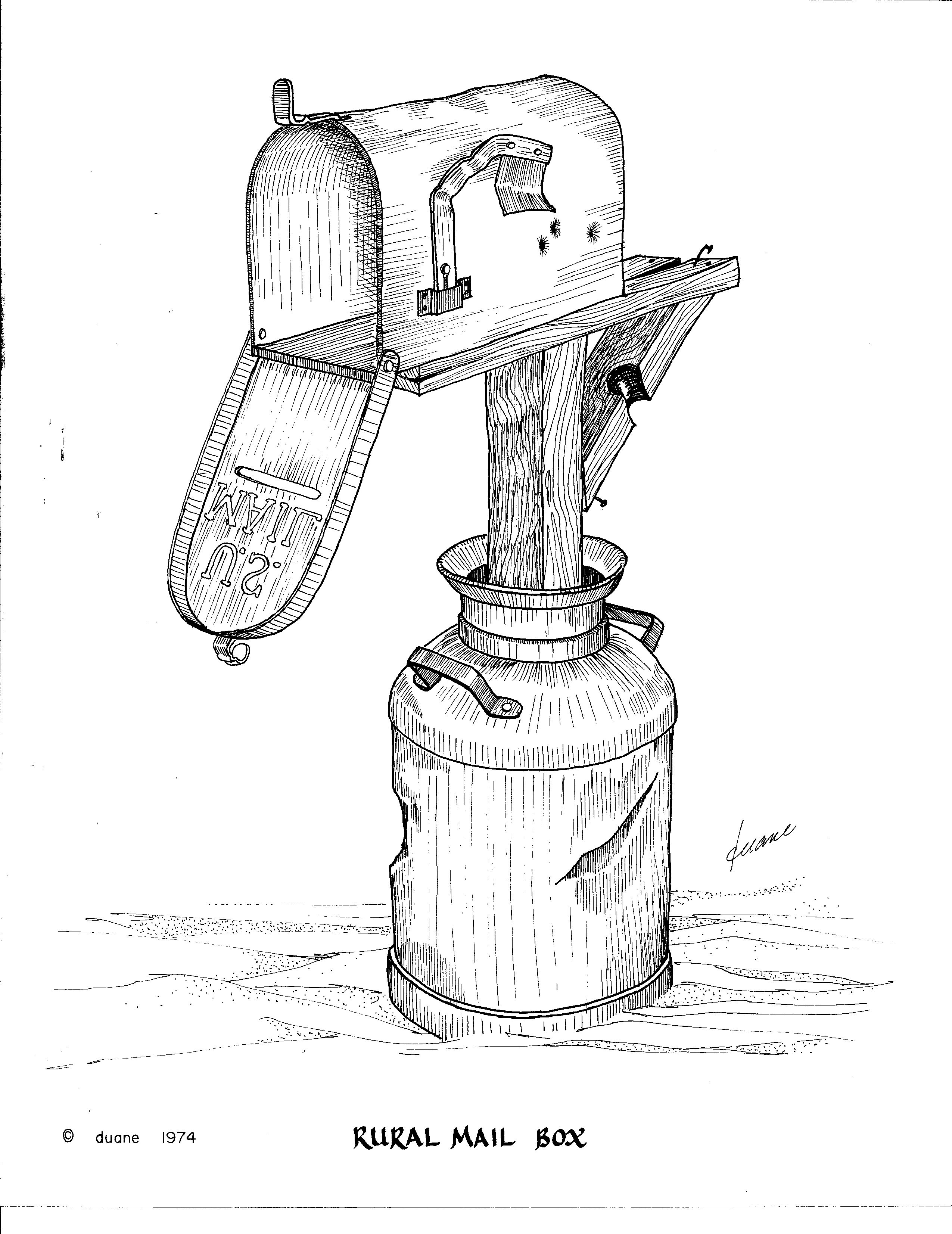 Mailbox Line Drawing / Download mailbox line vector illustrations