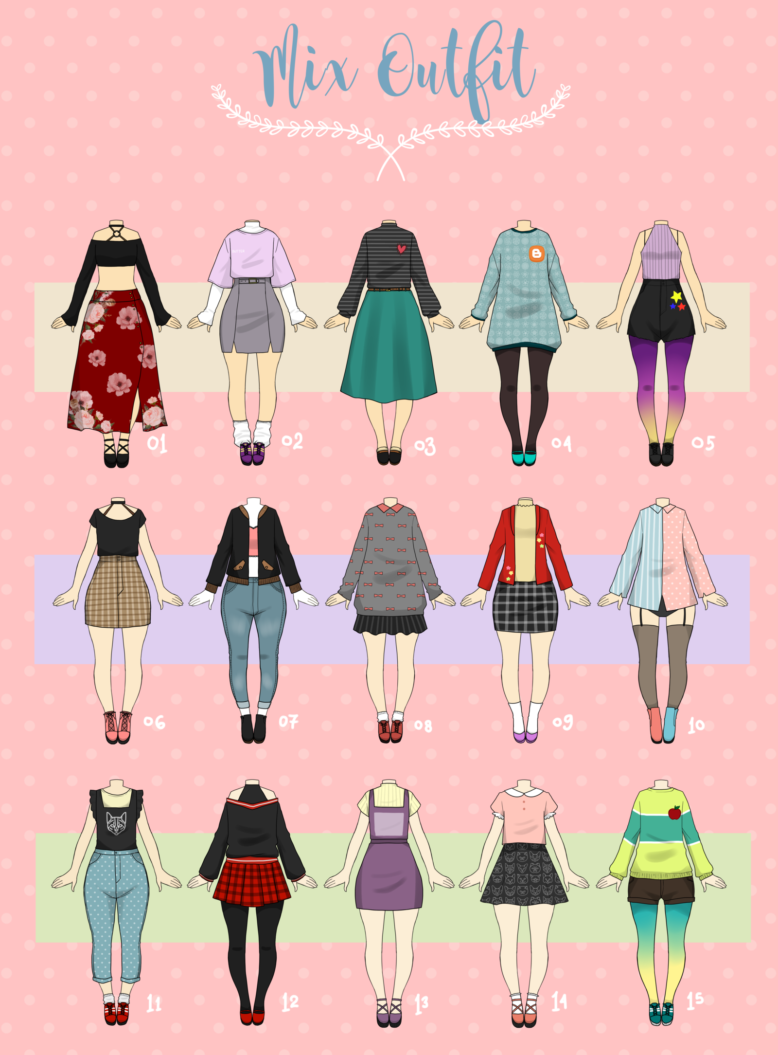 (CLOSED) Casual Outfit Adopts 06 by Rosariy Drawing anime clothes