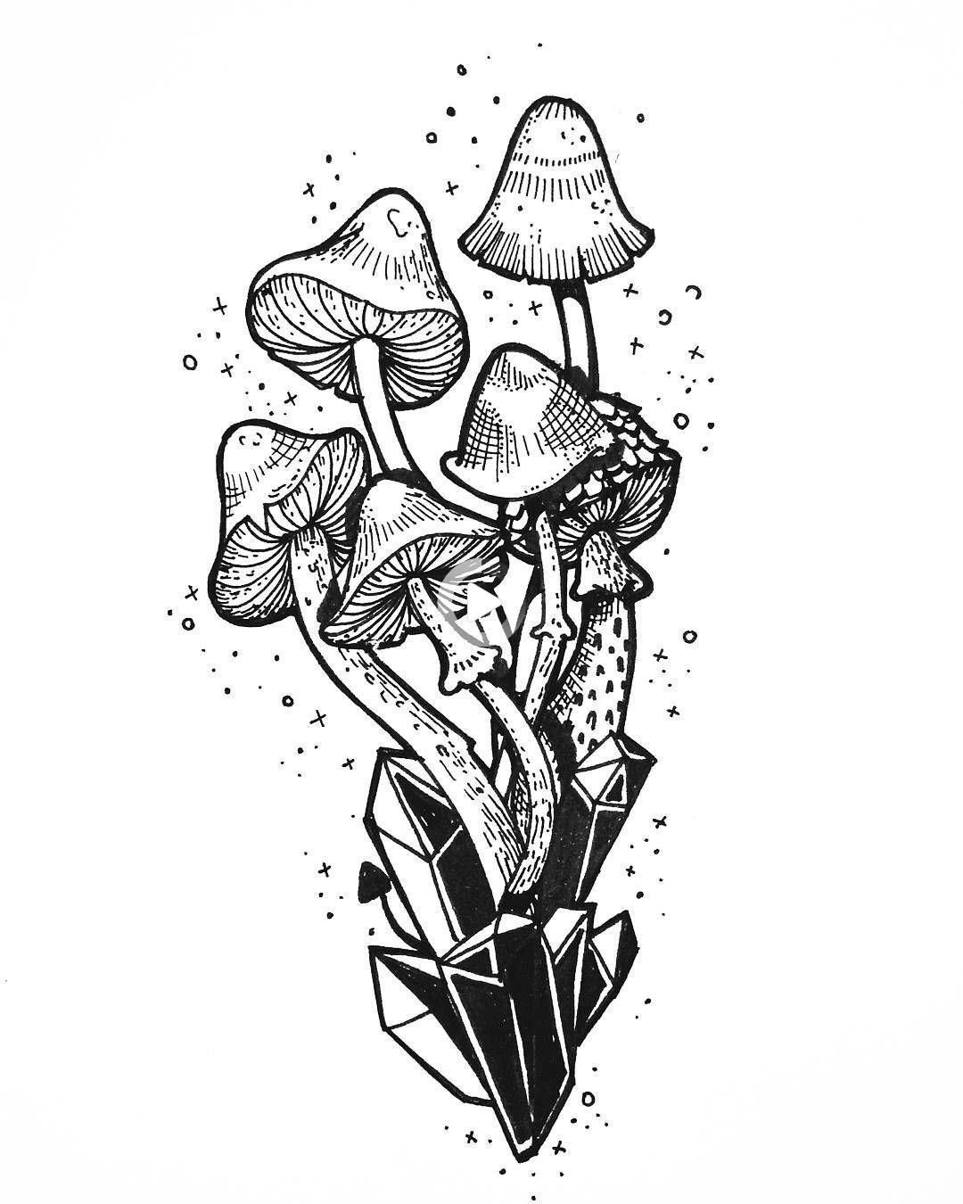Trippy Art Drawings Mushrooms imggimcrackery