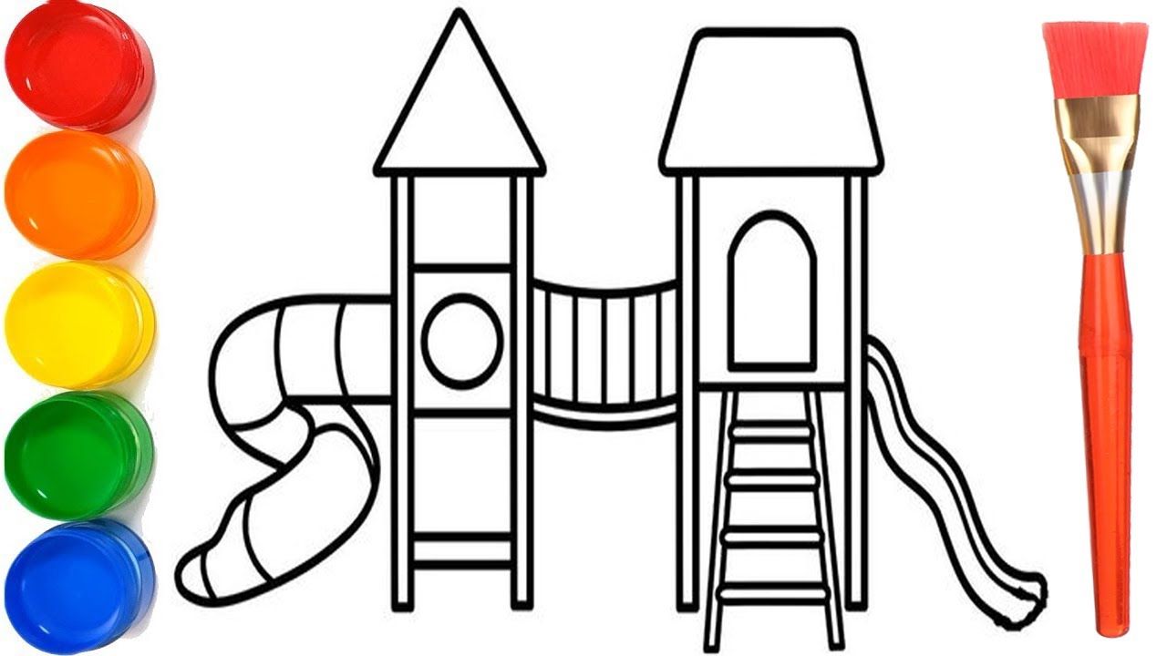 Learn to Draw a Fun Playground for Kids, Easy Drawing and Painting, KS