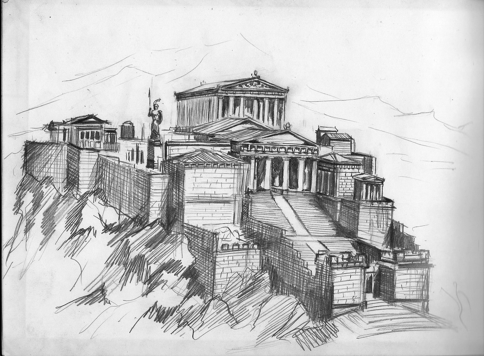 Acropolis Of Athens Drawings