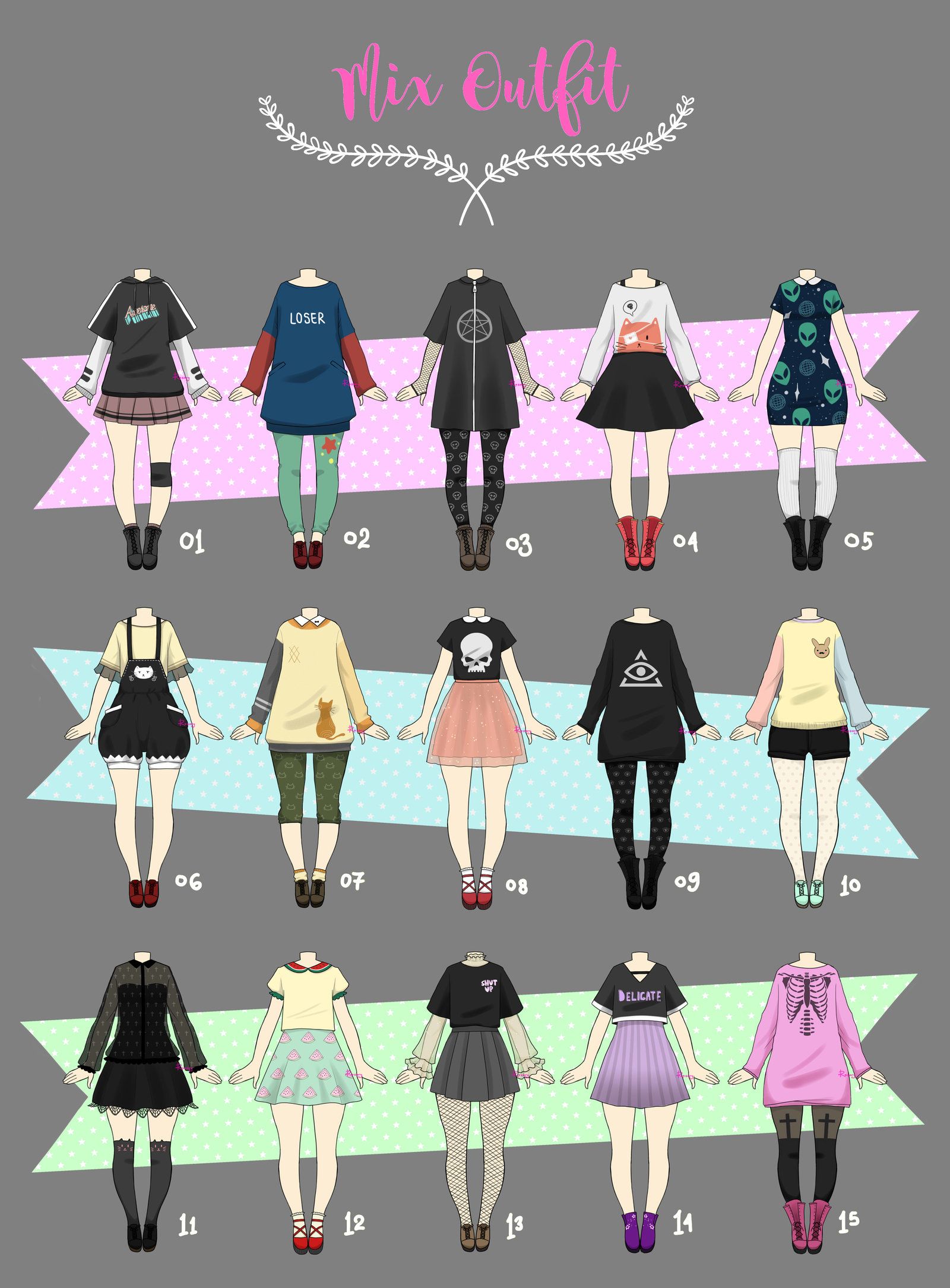 (CLOSED) Casual Outfit Adopts 02 by Rosariy Fashion drawing, Art
