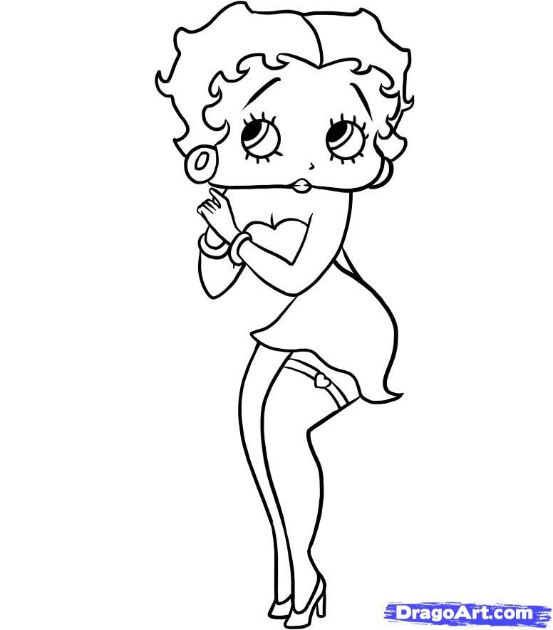 Betty boop, Drawings, Guided drawing