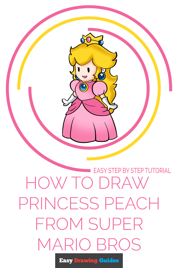 How to Draw Princess Peach from Super Mario Bros Really Easy Drawing