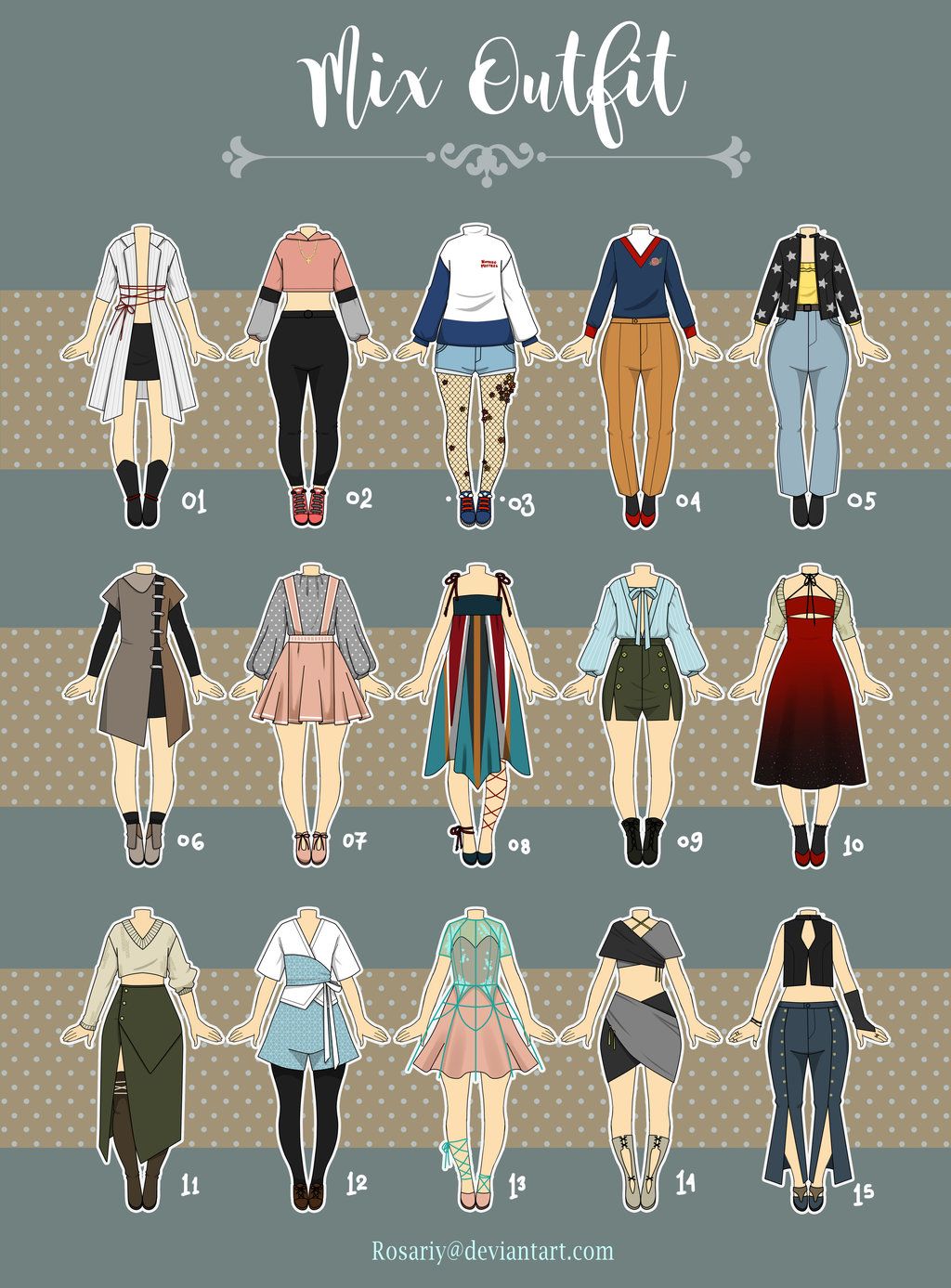 (OPEN 3/15) Casual Outfit Adopts 11 by Rosariy Fashion design