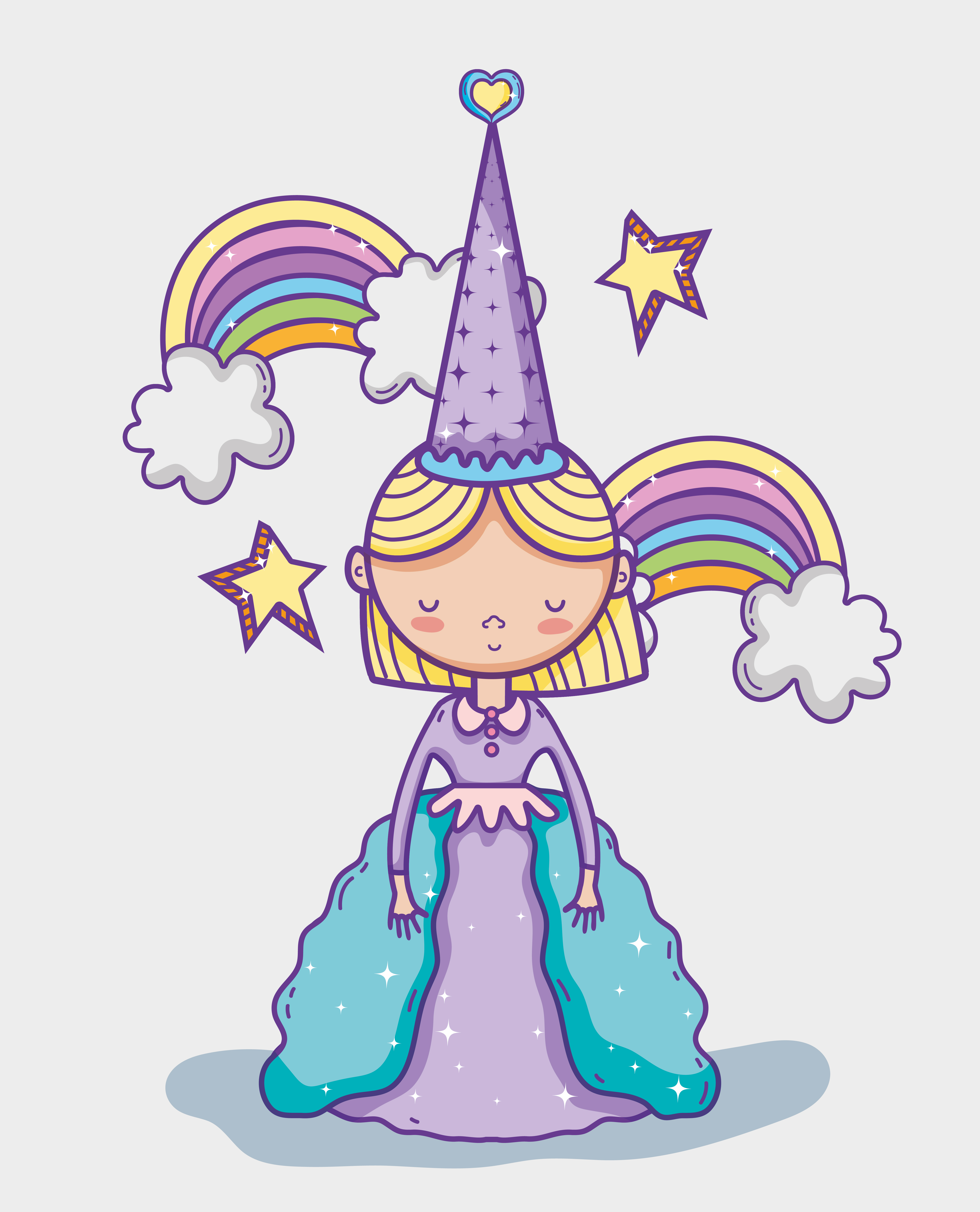 Little princess cute hand drawing cartoon 624176 Vector Art at Vecteezy