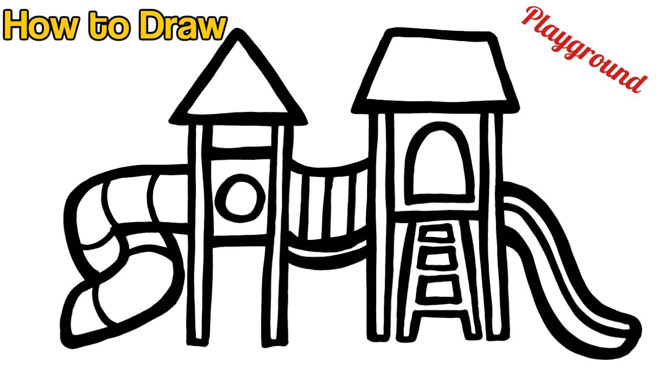 Learn how to draw a Playground Easy Drawings step by step YouTube