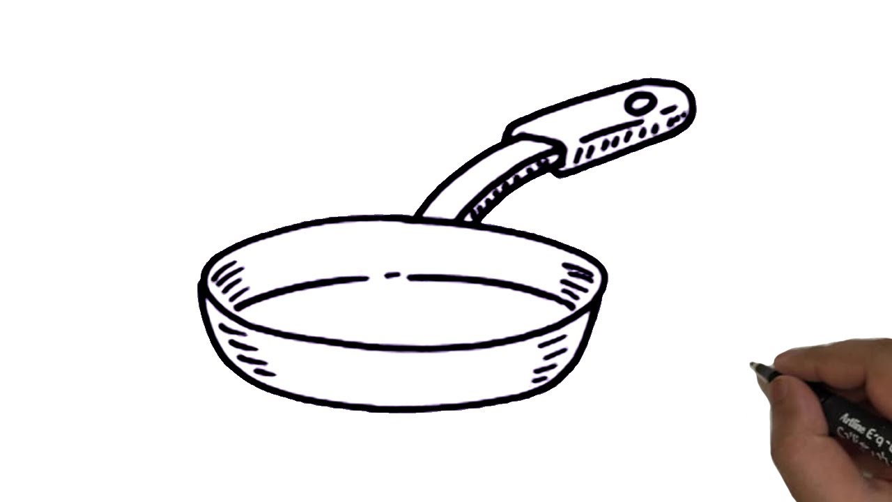 How to draw a Frying pan easy and step by step. YouTube