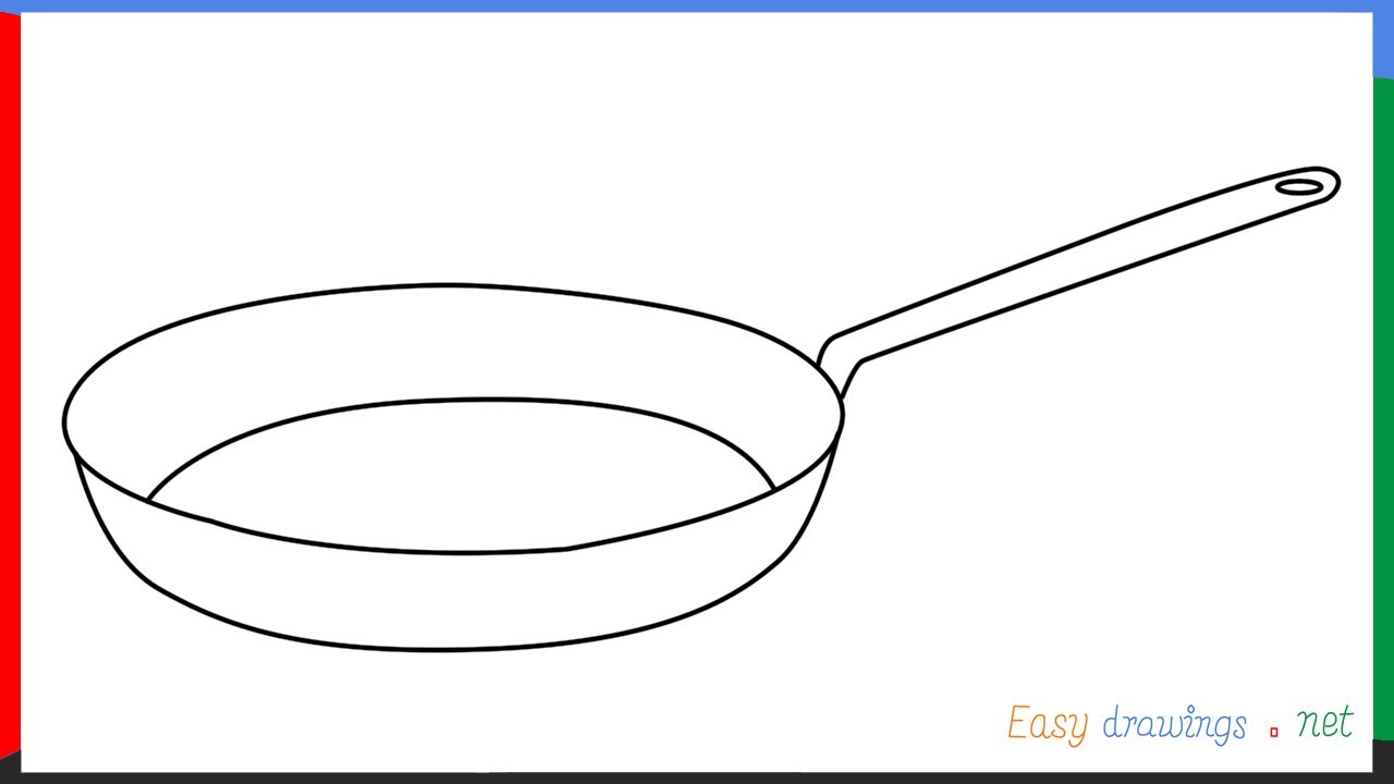 How to draw a Frying pan step by step for beginners YouTube