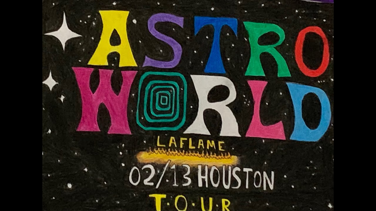 How to draw ASTROWORLD TRAVIS SCOTT Album cover Timelapse and
