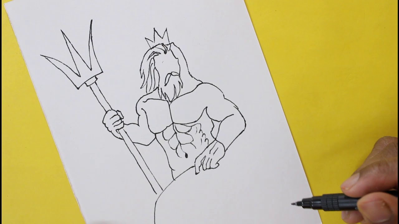 How to Draw Poseidon Greek God Step by Step YouTube