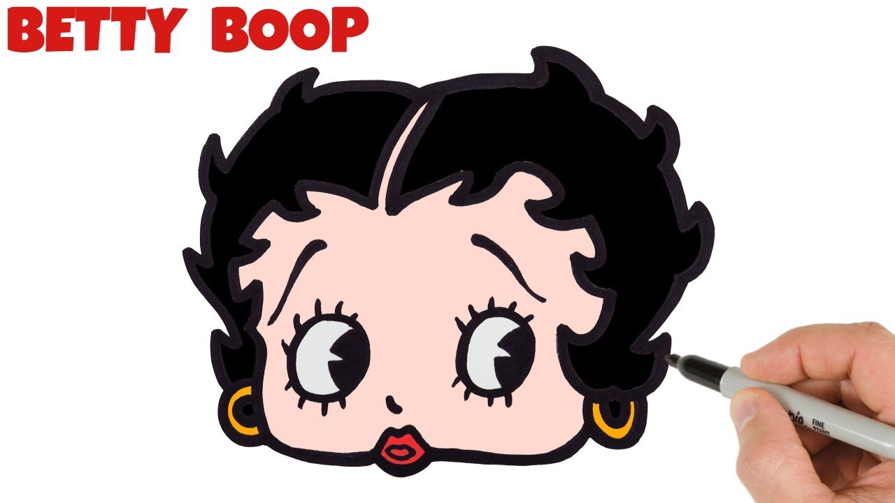 How to Draw Betty Boop Easy Cartoon drawings YouTube
