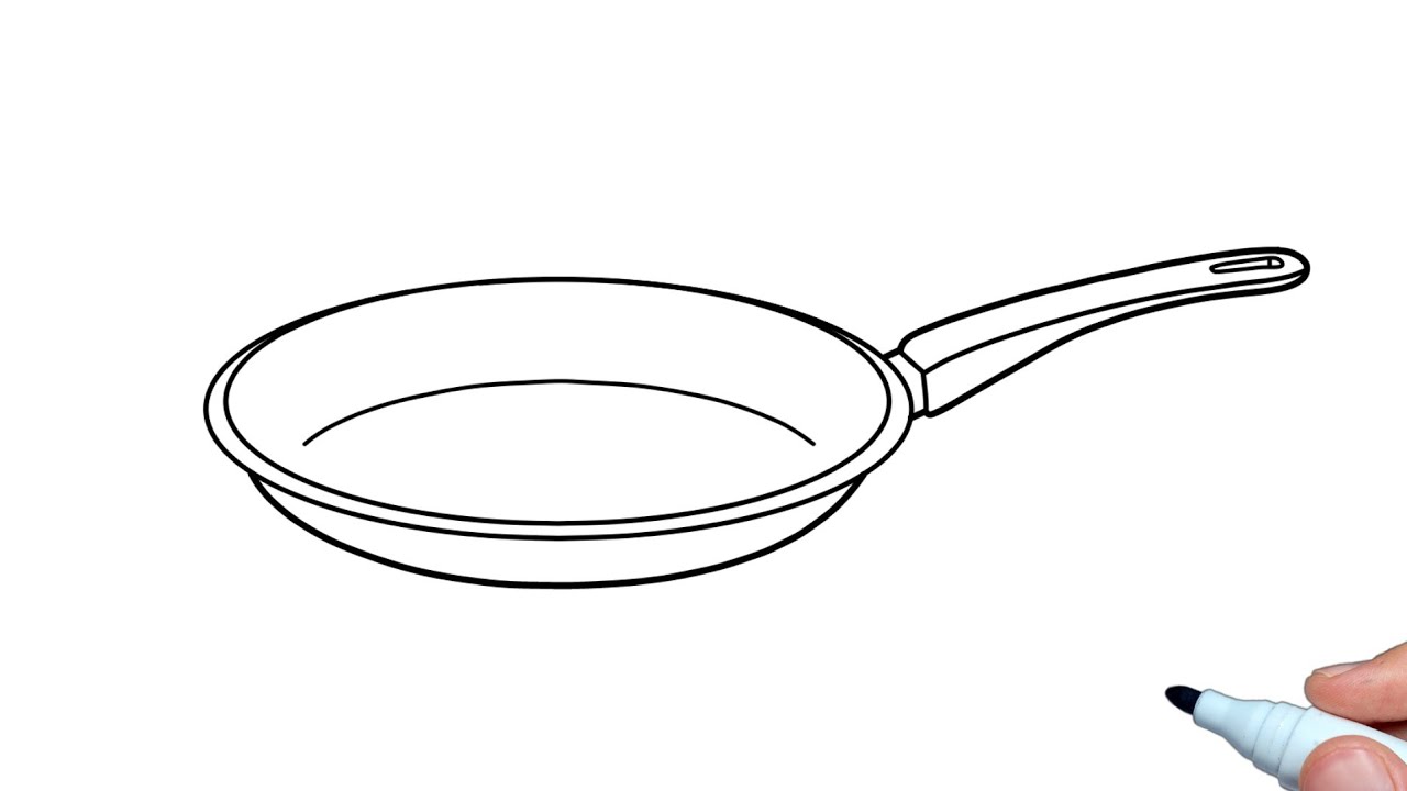 How to draw a Frying Pan step by step YouTube