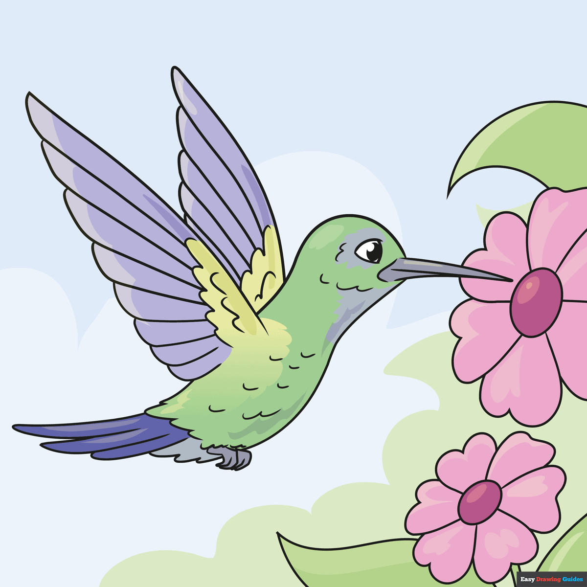 How to Draw a Hummingbird Really Easy Drawing Tutorial
