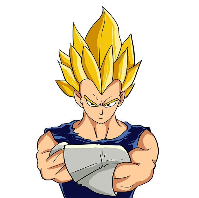 How to Draw Vegeta from Dragon Ball Really Easy Drawing Tutorial