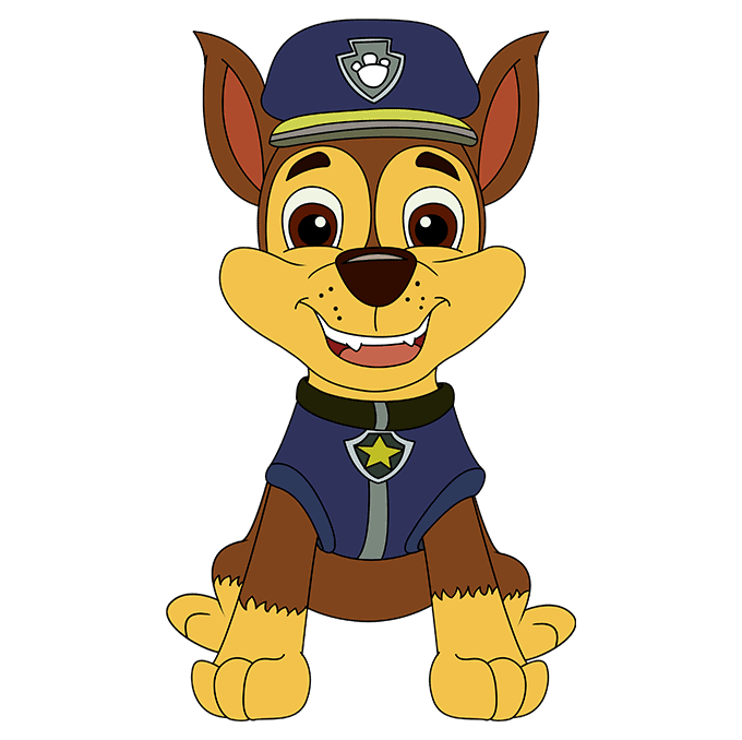 How to Draw Chase from Paw Patrol Really Easy Drawing Tutorial