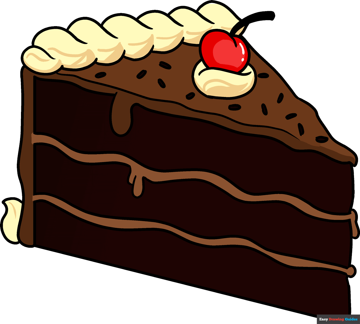 How to Draw a Chocolate Cake Really Easy Drawing Tutorial