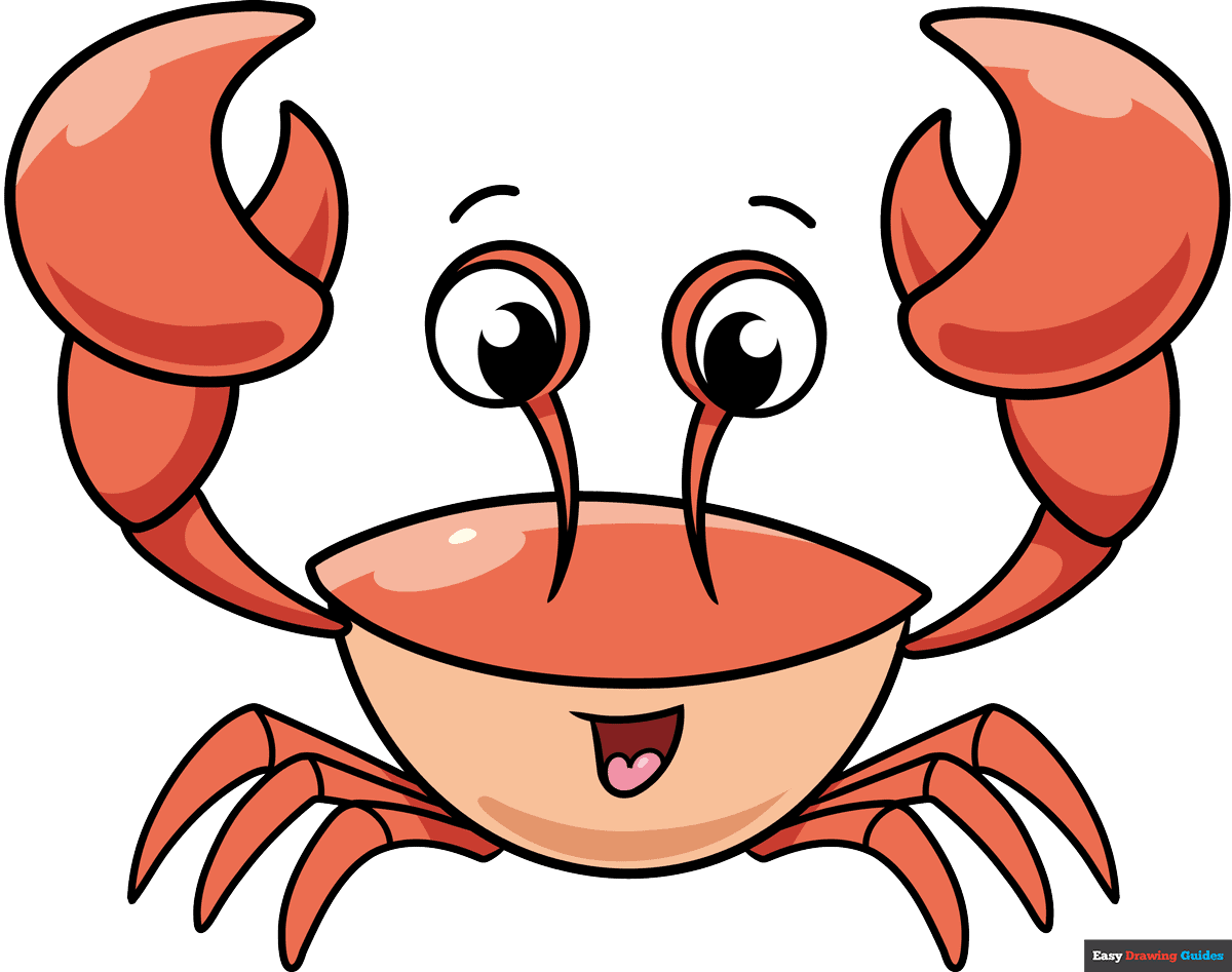 How to Draw an Easy Cartoon Crab Really Easy Drawing Tutorial