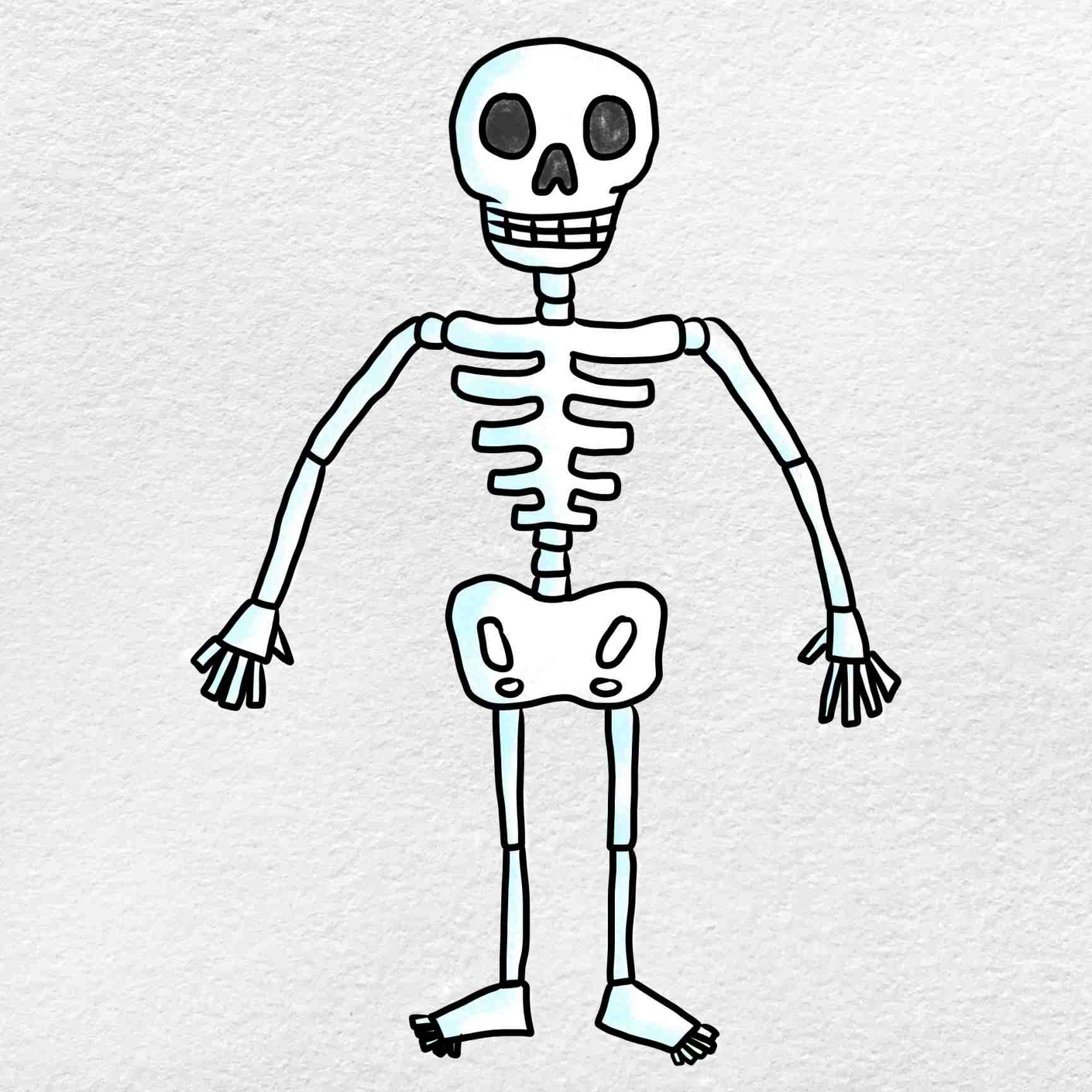 Easy Skeleton Drawing HelloArtsy