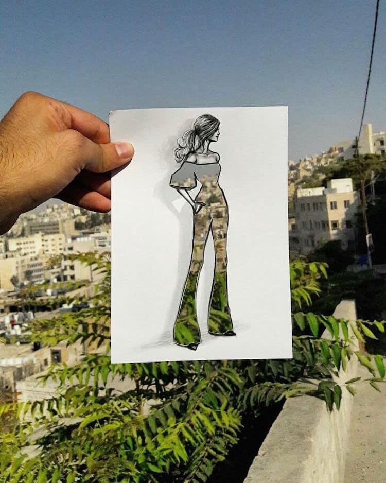 Paper CutOuts Use Surroundings to Create Fashion Illustration Collection