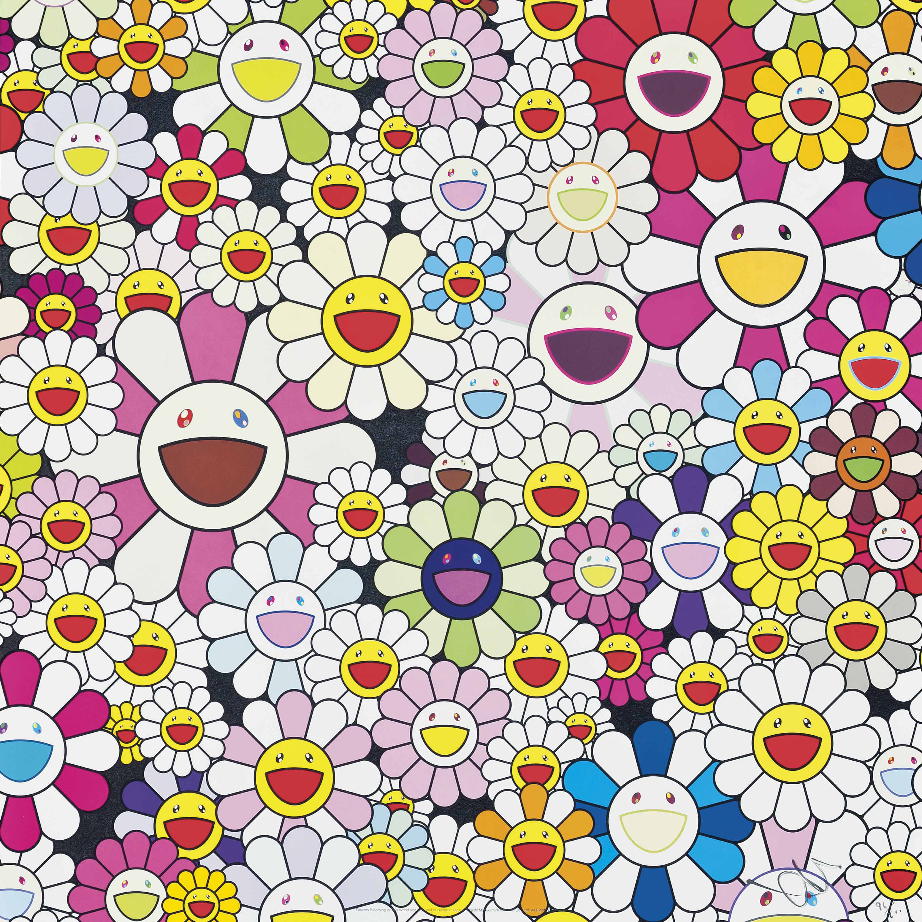 Takashi Murakami (b. 1962) , Flowers Blooming in this World and the