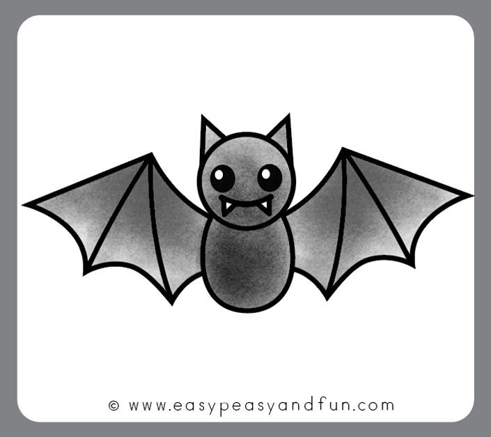 How to Draw a Bat Step by Step Bat Drawing Tutorial Easy Peasy and